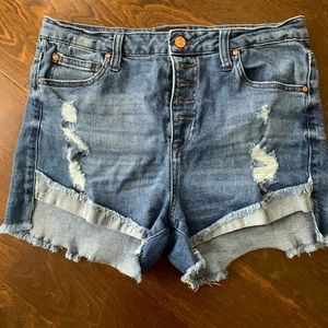 Celebrity Pink Distressed Hi Low Jean Shorts 🏷 11